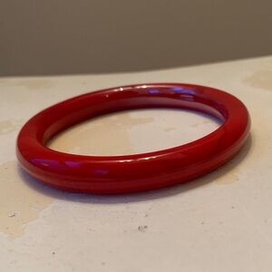 STUNNING Vintage Red Slag Glass Marbled Bangle Bracelet